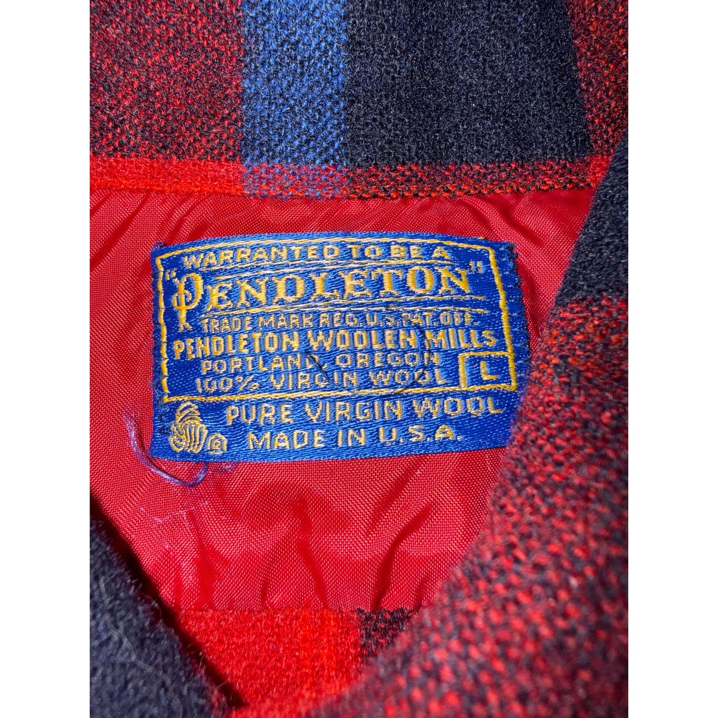 70's Pendleton Red and Blue Flannel Size Large