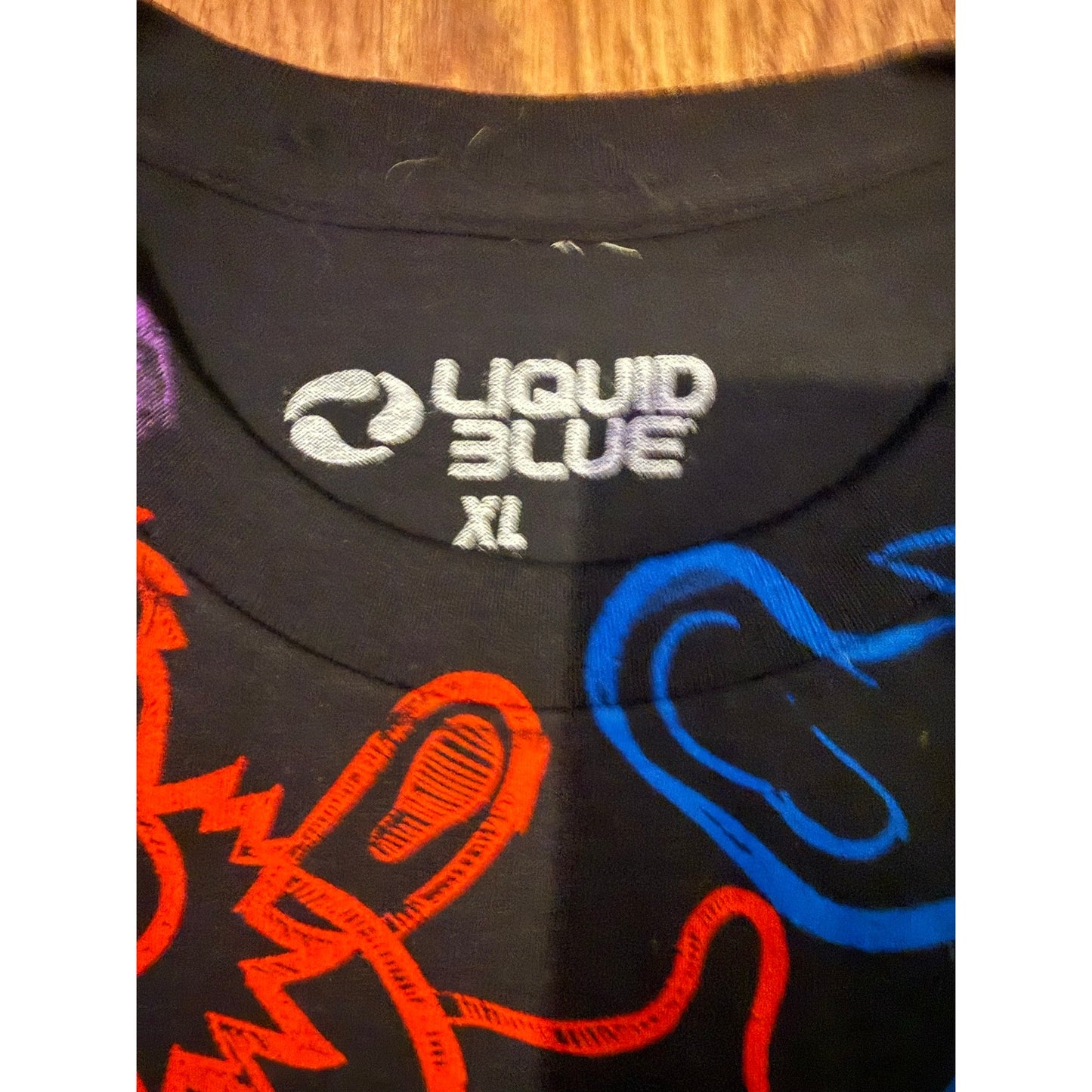 Dancing Bear Outline Grateful Dead Liquid Blue Size 3XL