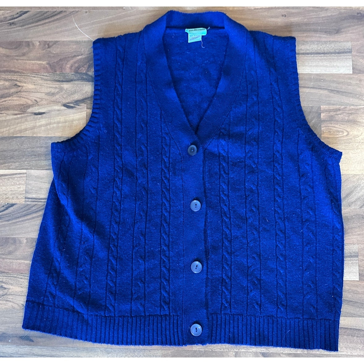 Sara Morgan Blue Knit Vest Size Large