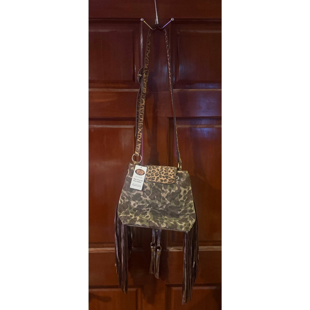 Double J Saddlery Camo Leopard  DP12 With Fringe Purse NWT