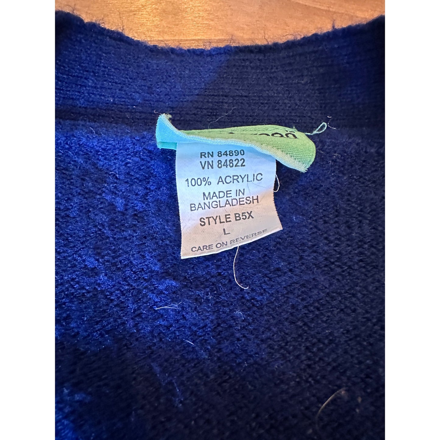 Sara Morgan Blue Knit Vest Size Large