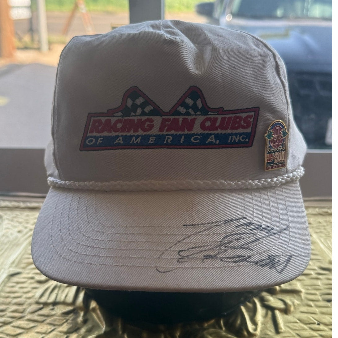 Tony Stuart Signed Racing Club Hat and 1995 Jiffy Lube Miami 300 Pin