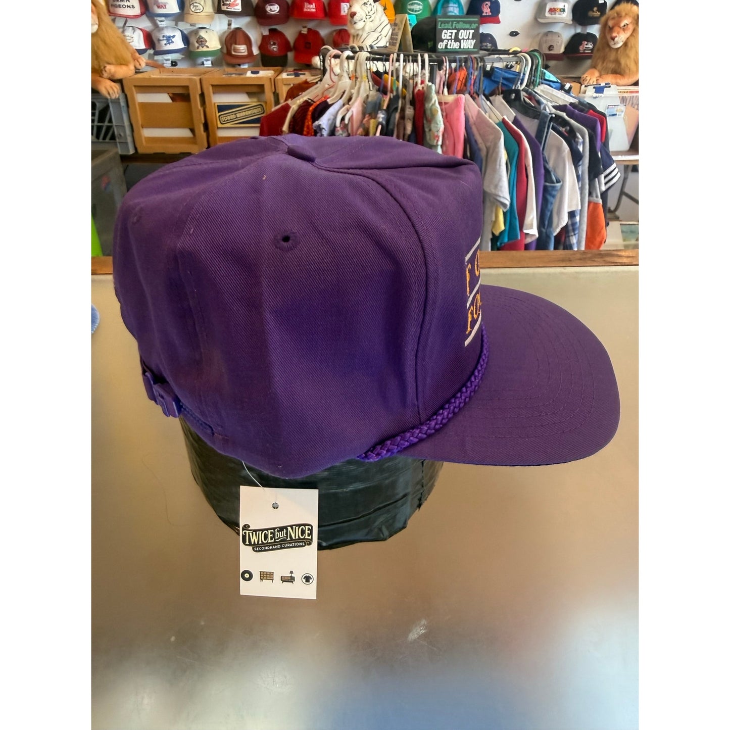 Vintage Purple Fowler Football Zip Back Hat