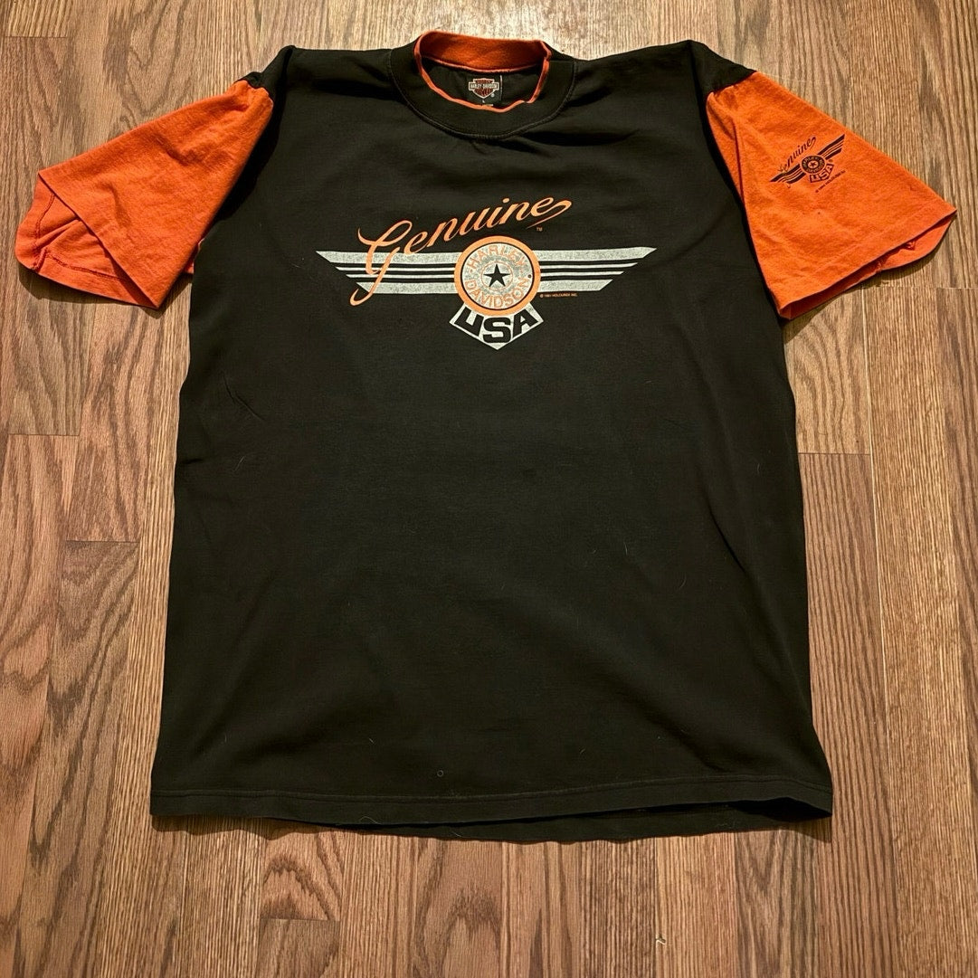 Vintage Double Collar Harley Davidson Hong Kong Size Large