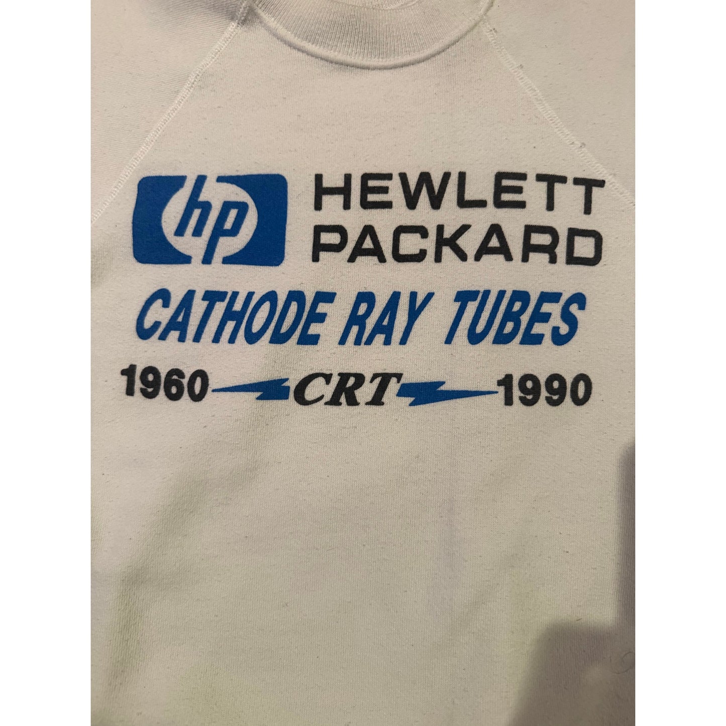 White 1990 HP Tech CRT Monitors Sweater