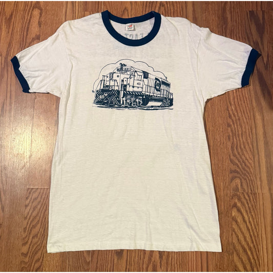 Vintage 70s Hanes Ringer – Florida East Coast Railway Company Railroad Tee