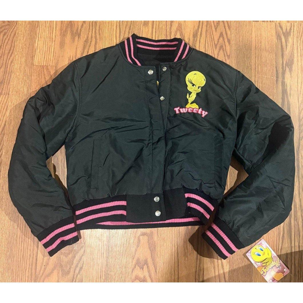 NWT Y2K Reversible Tweety Bird Bomber Jacket size Medium