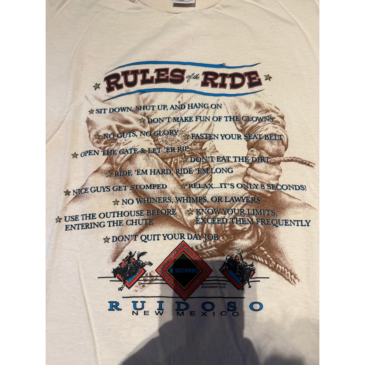 Rules of the ride Rodeo Single Stitch Size Large