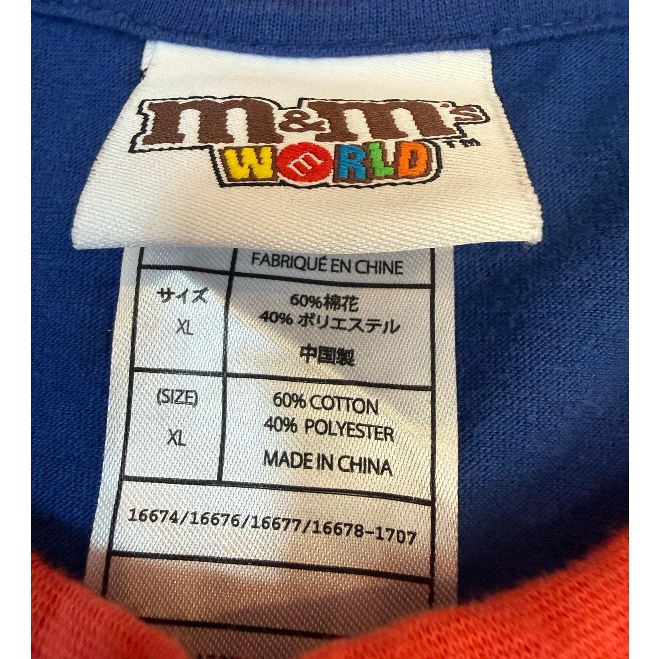 M&M's World Blue and Red Ringer Size XL