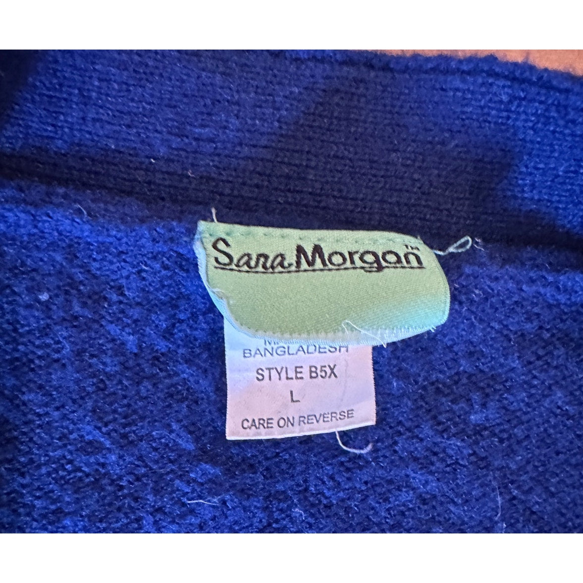 Sara Morgan Blue Knit Vest Size Large