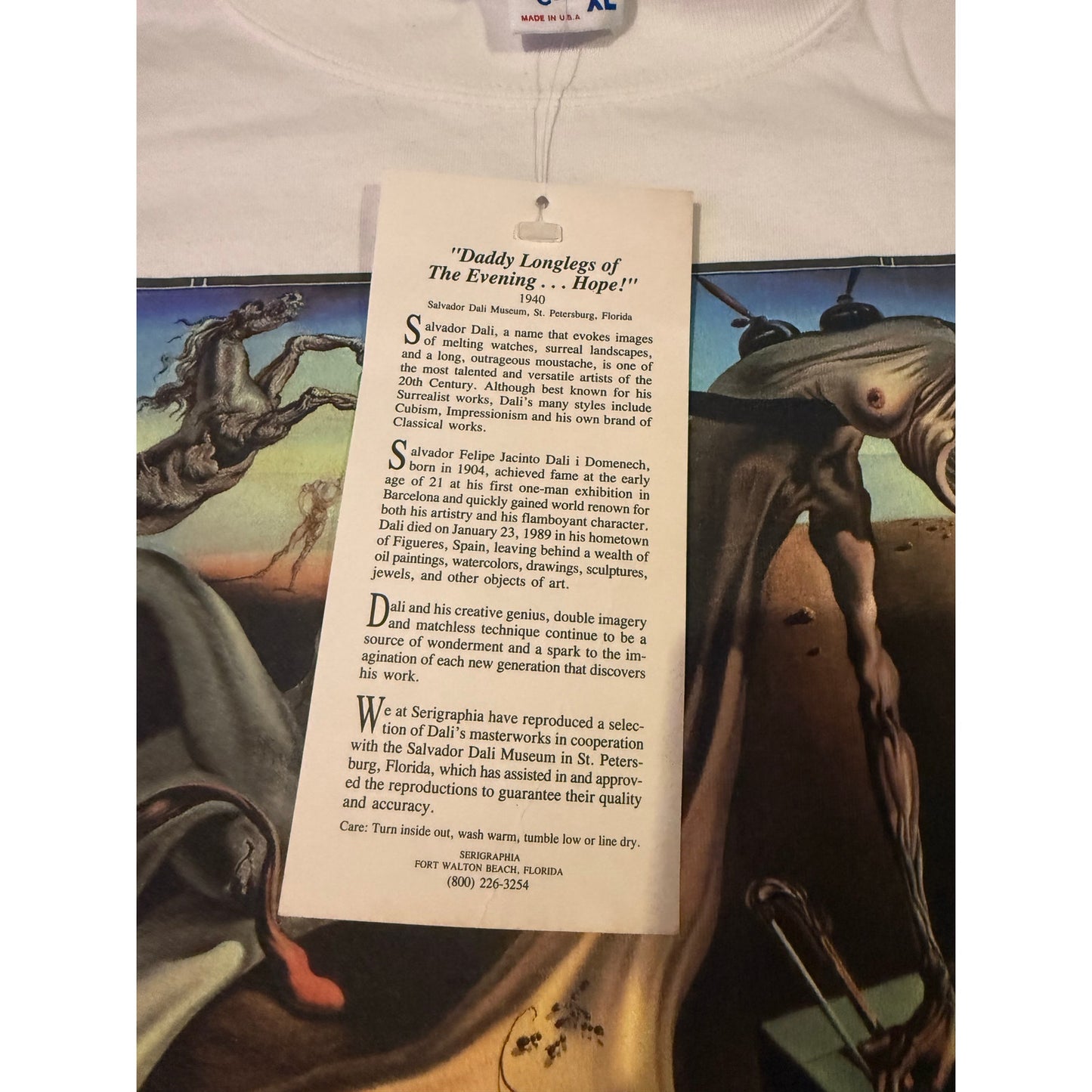 Vintage 90s Salvador Dalí Art T-Shirt | Serigraphia Museum Tee | XL | Made in USA