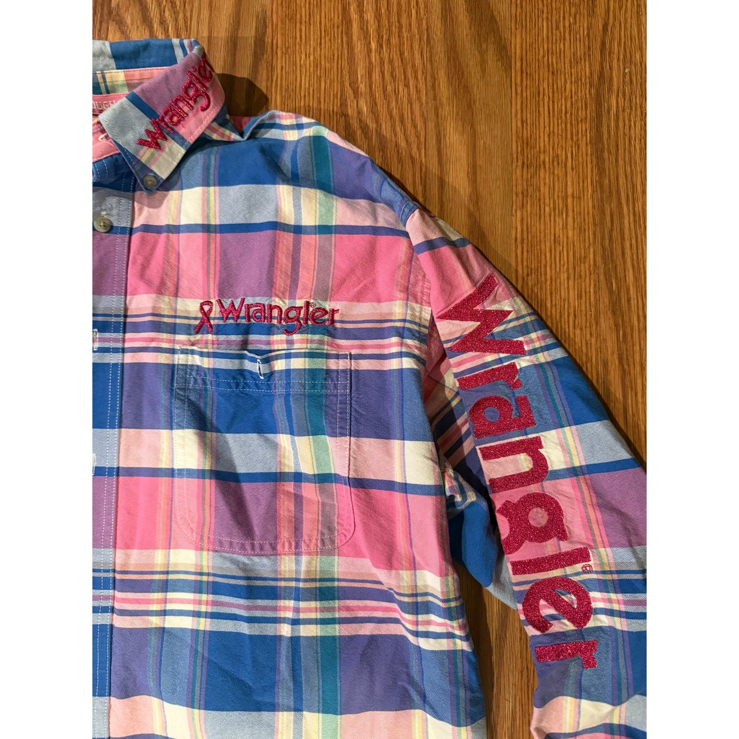Wrangler “Tough Enough to Wear Pink” Western Button-Up Shirt