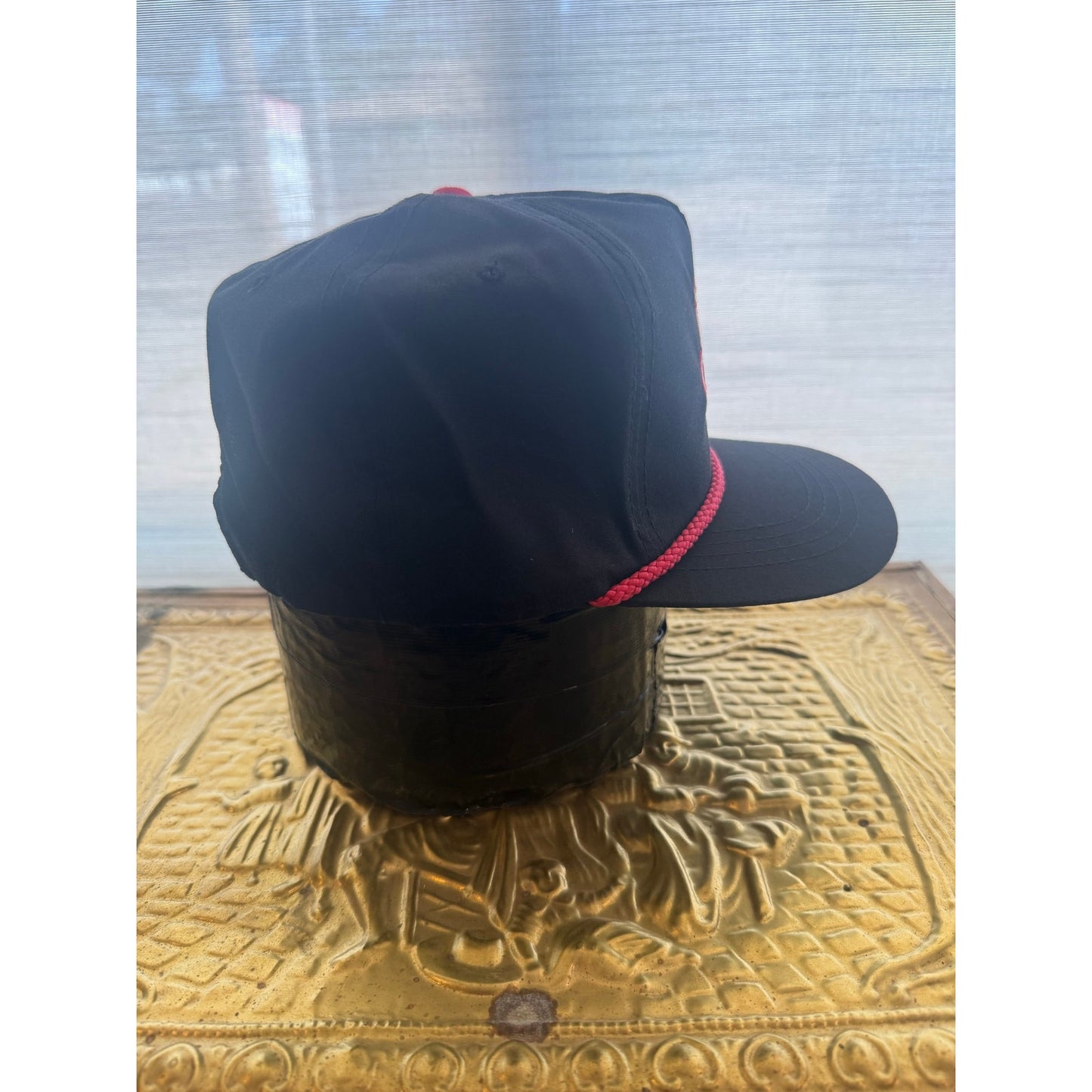Justin Boots Red Rope Trim Snap Back Hat