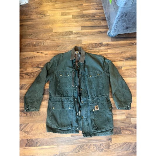 Vintage Moss Green Carhartt Blanket Lined chore coat Size L
