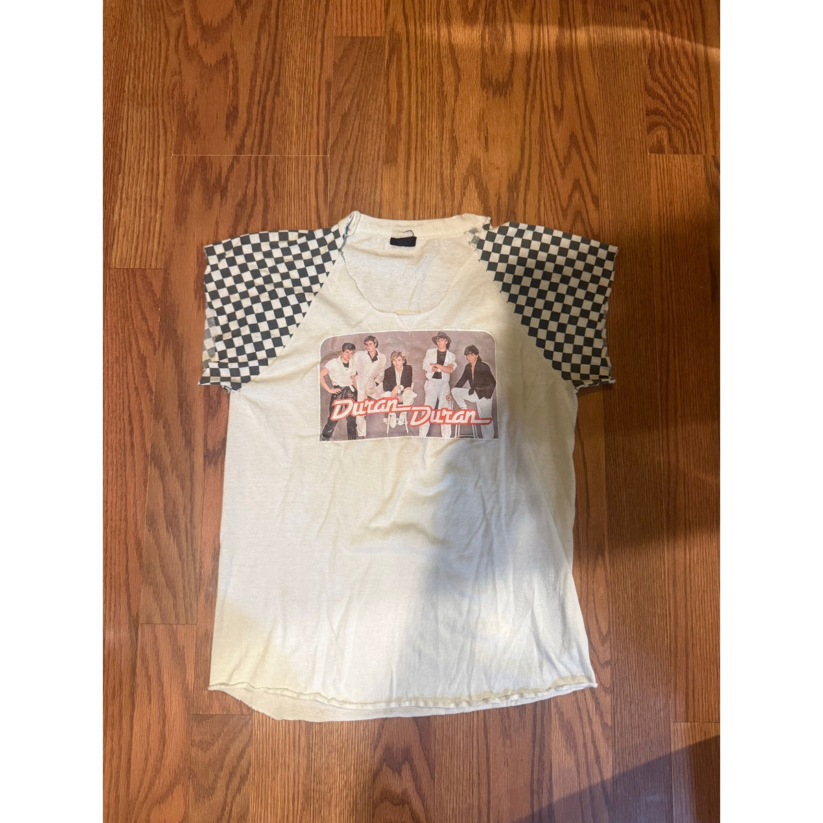 Womens Duran Duran with cut Checkered Sleeves Size Medium