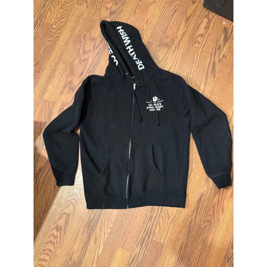 Death Wish Zip Up Hooded Sweatshirt Size Medium