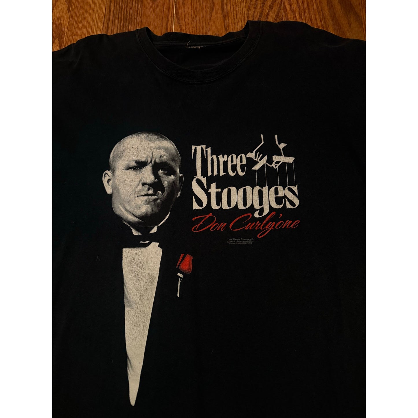 Vintage Three Stooges Don Curlyone Godfather Parody Shirt 2008
