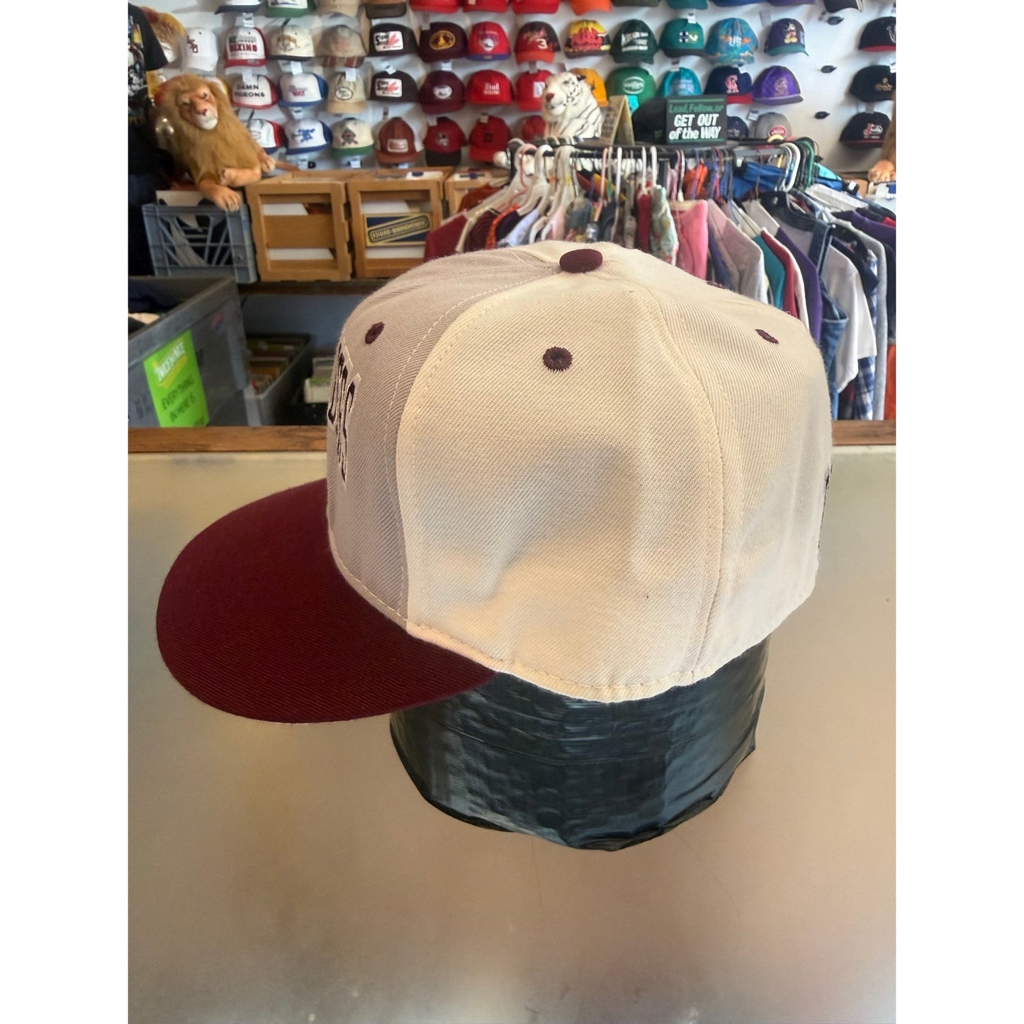 Vintage Waynoka Railroaders Football Fitted Hat 7.5