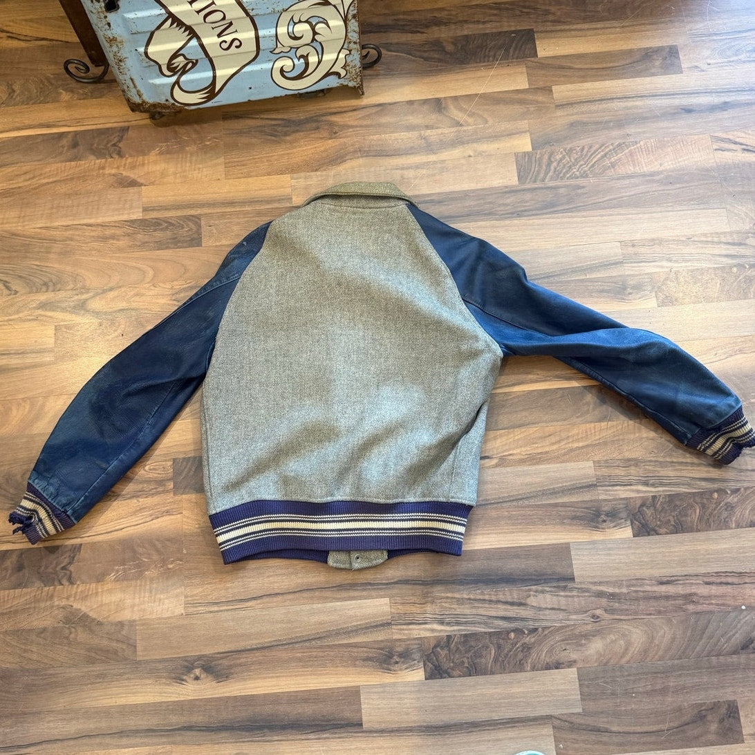 1950s Co-Champs Football Letterman Jacket Size Md