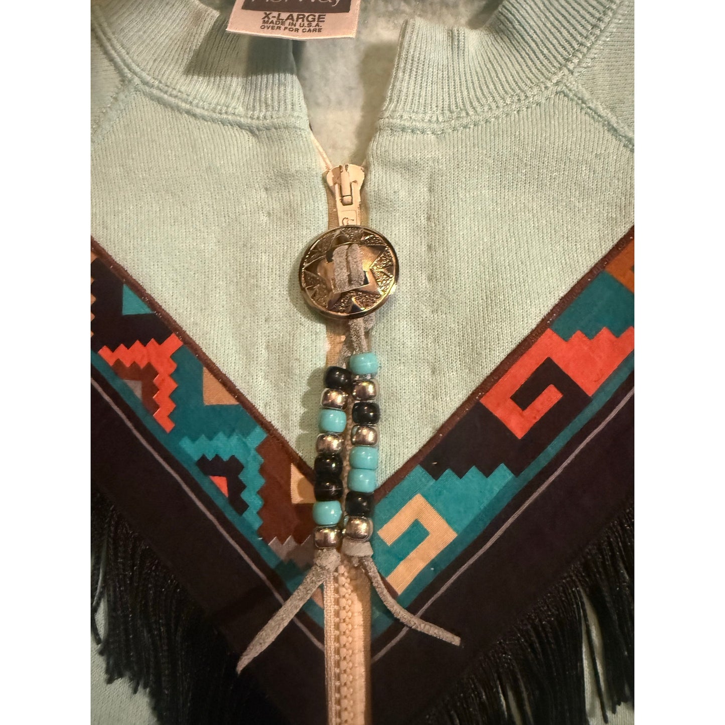 True Vintage Custom Southwest crew zip up conversion