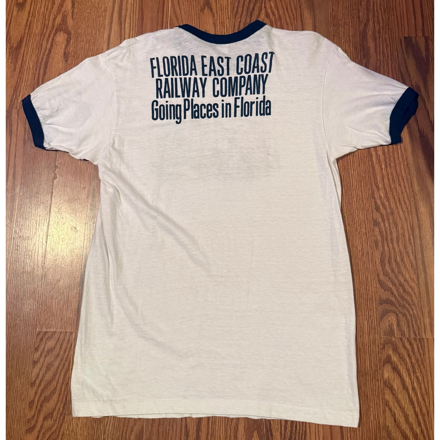 Vintage 70s Hanes Ringer – Florida East Coast Railway Company Railroad Tee