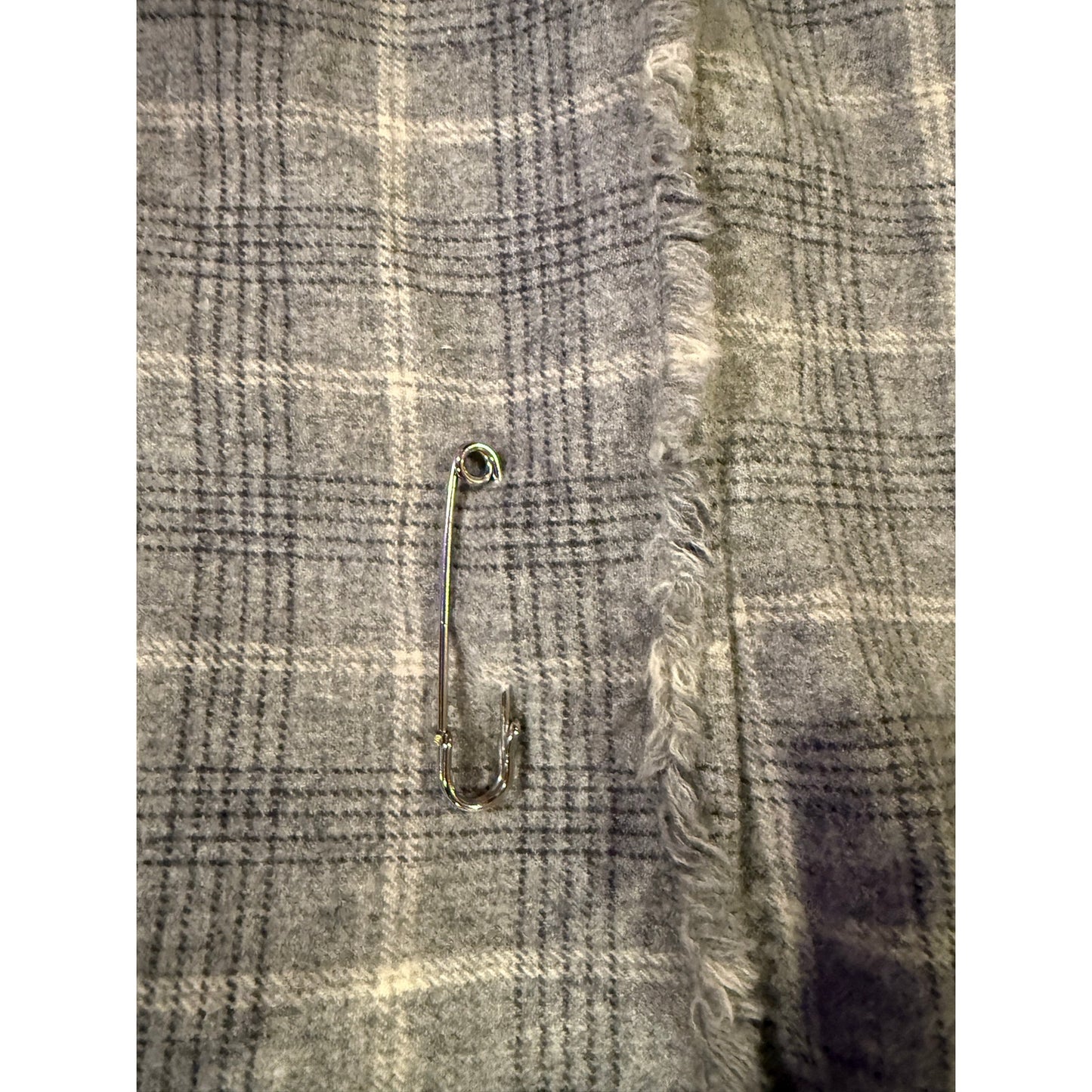 Vintage Gray Wool Tartan Kilt Pure New Wool Size 18 Classic Plaid