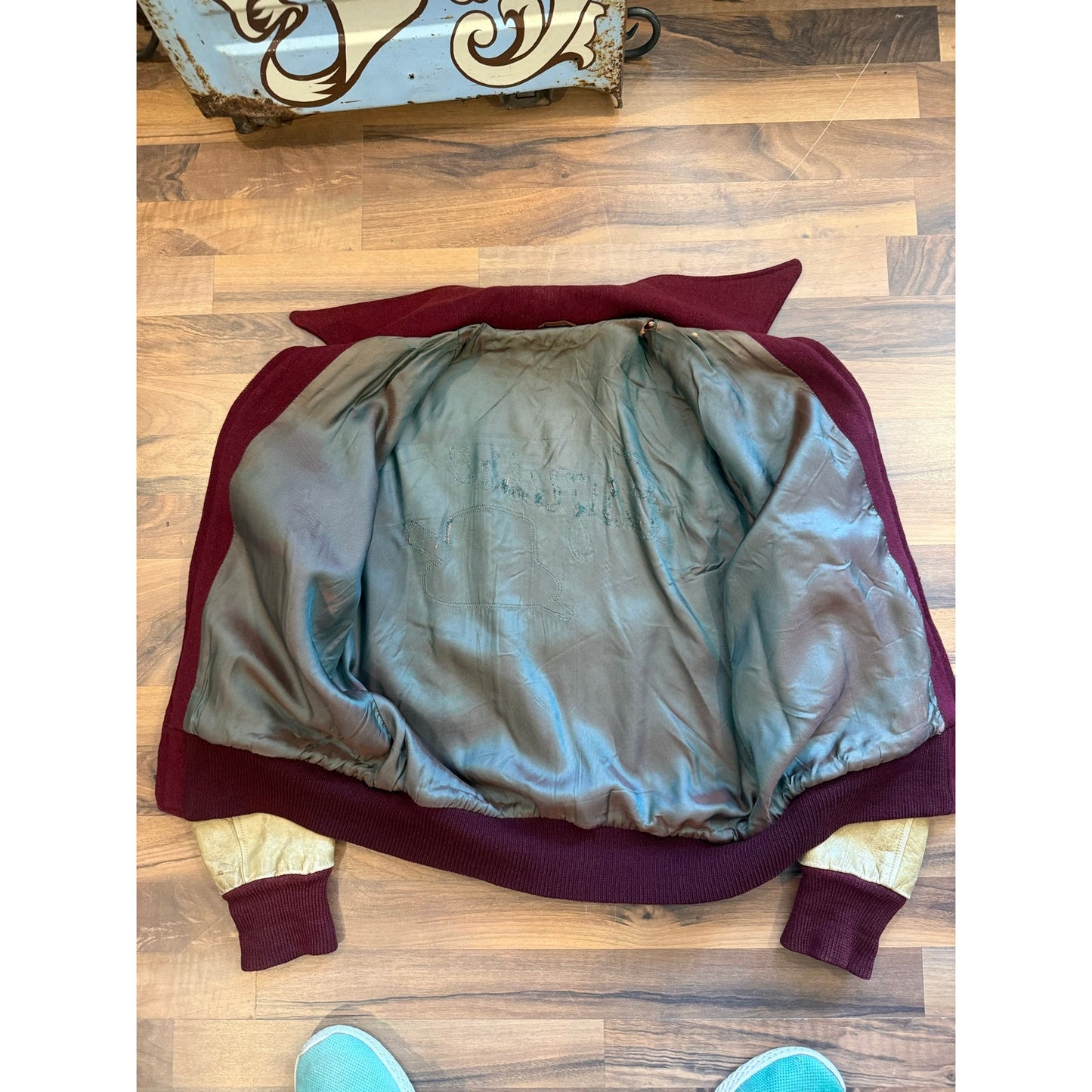 1950s Holts Maroon Letterman Jacket Size Large