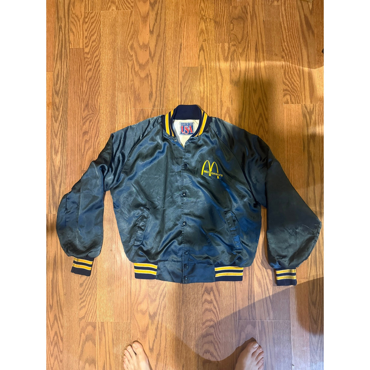 80s/90s McDonalds Crew Bomber Jacket Size XL
