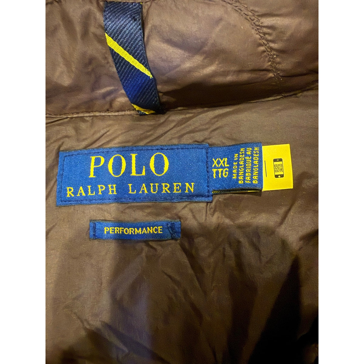 Polo Ralph Lauren Chocolate Puffer Jacket Size XXL