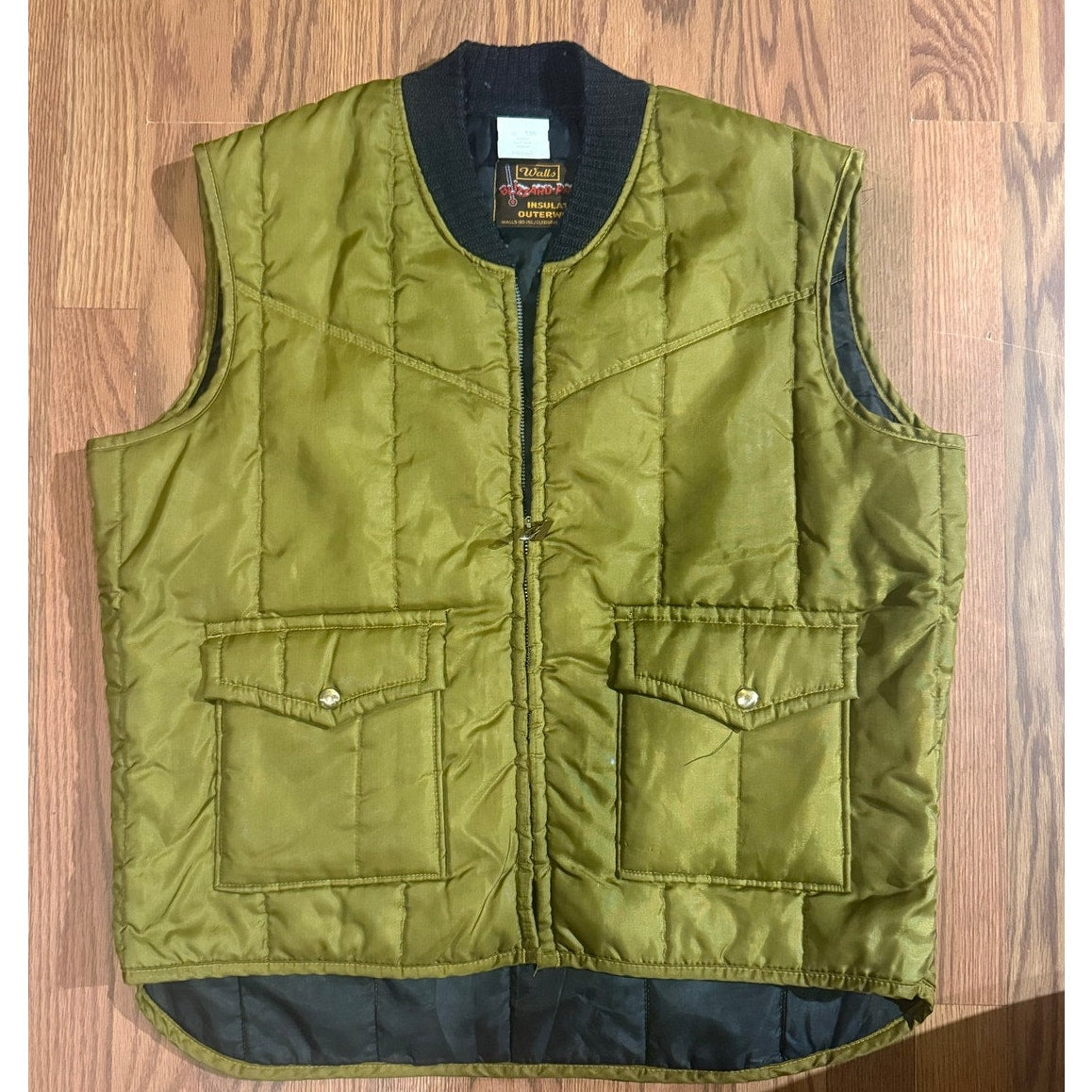 70s Walls Blizzard-Pruf Insulated Vest Olive Green Size XL