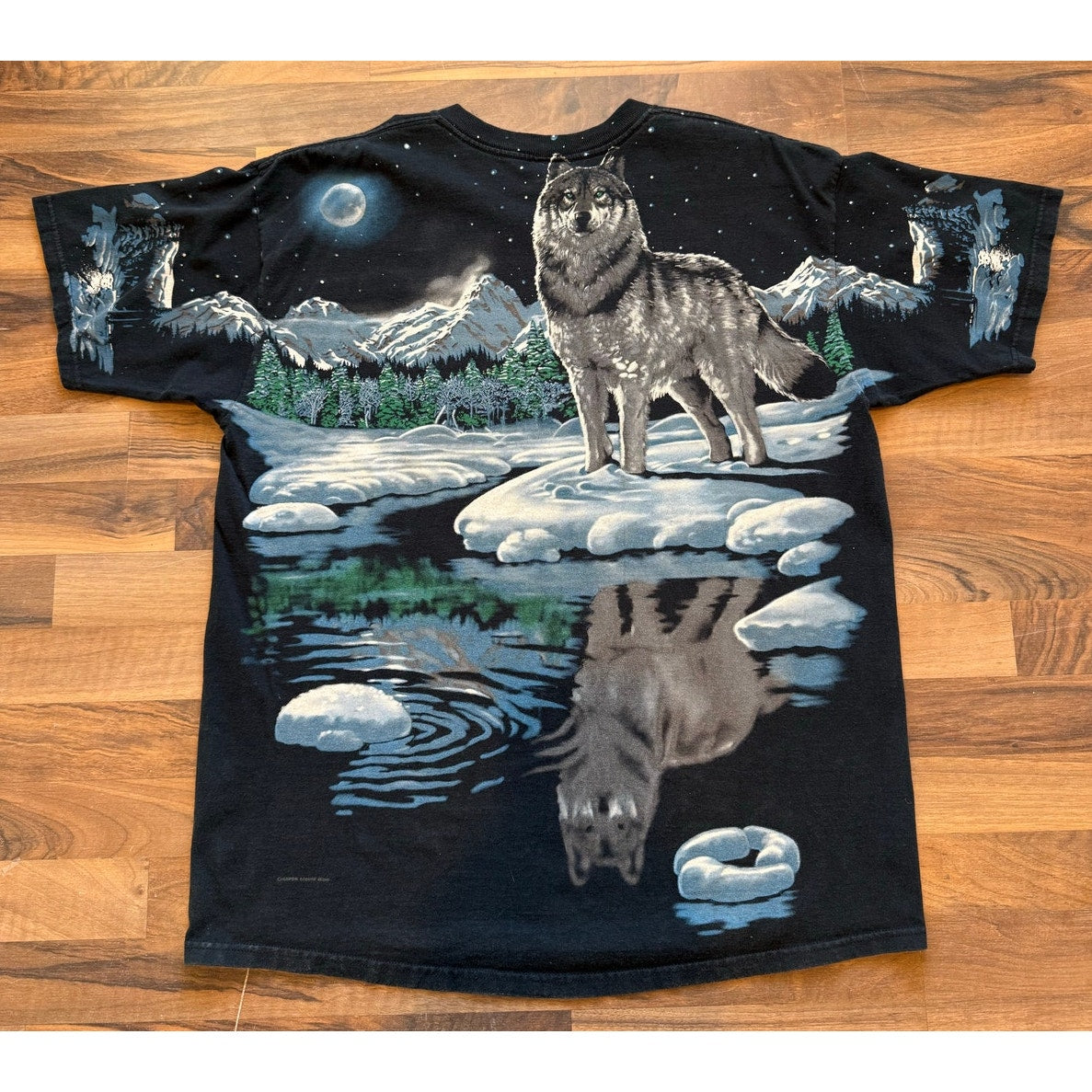 Wolf face AOP Liquid Blue Size XL