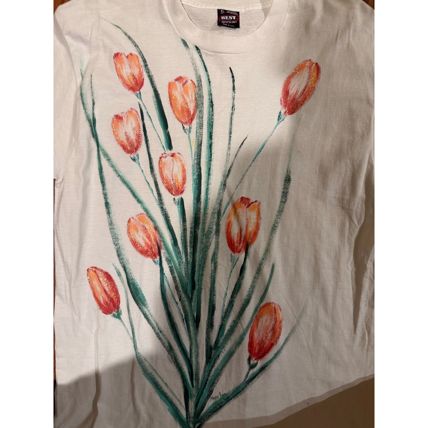 Vintage Custom Glitter Tulips Size XL