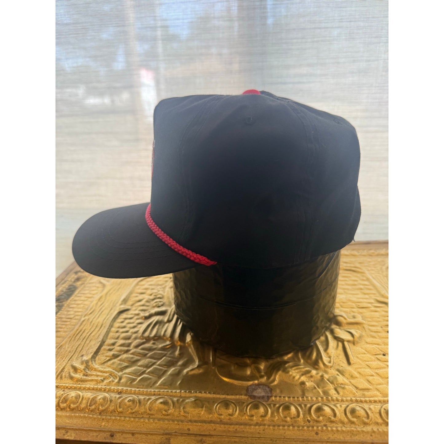 Justin Boots Red Rope Trim Snap Back Hat