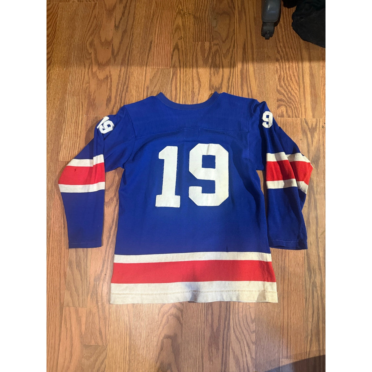 1970s Bauer New York Rangers Jean Ratelle Youth Hockey Jersey Size Large