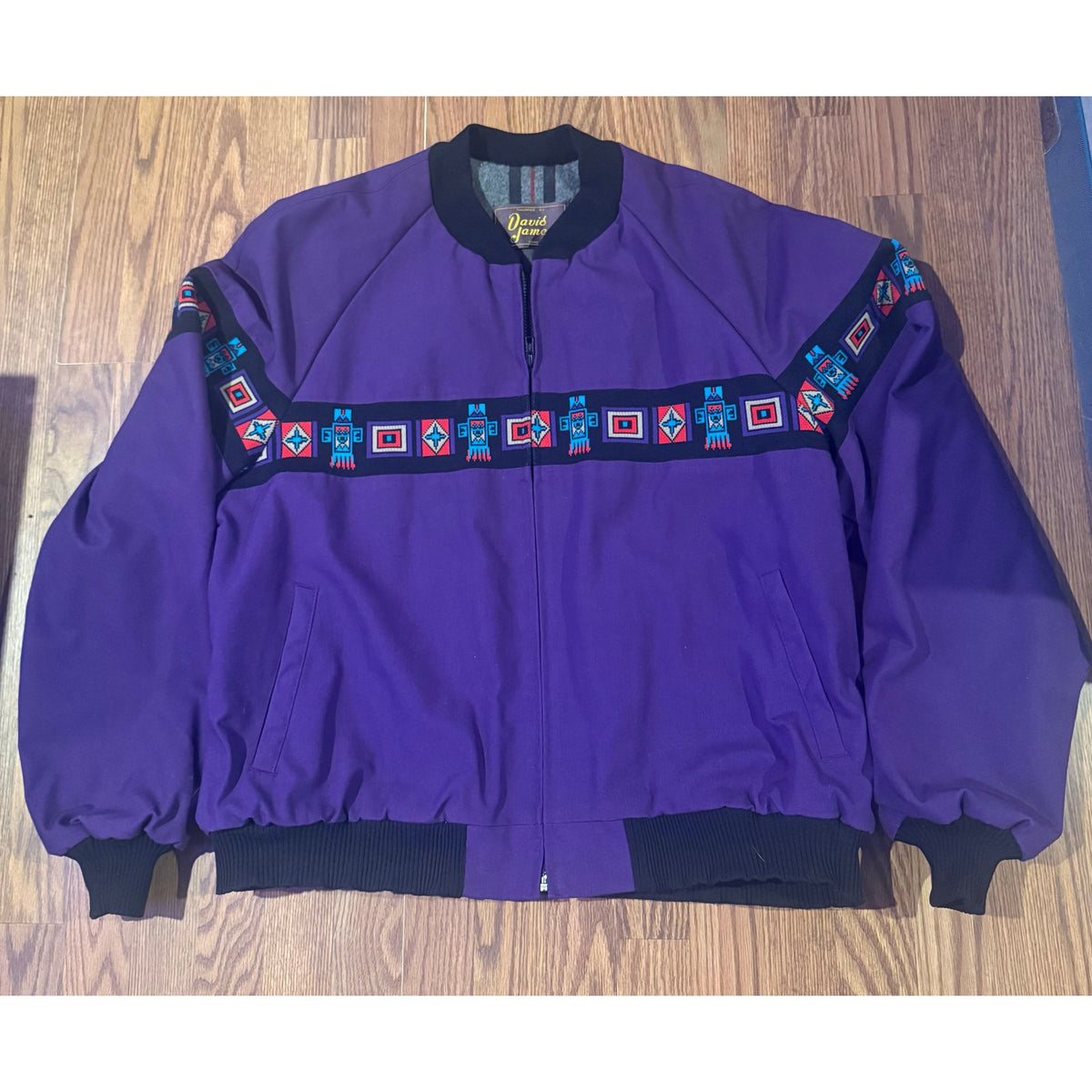 Vintage David James Southwestern blanket Jacket Made in USA