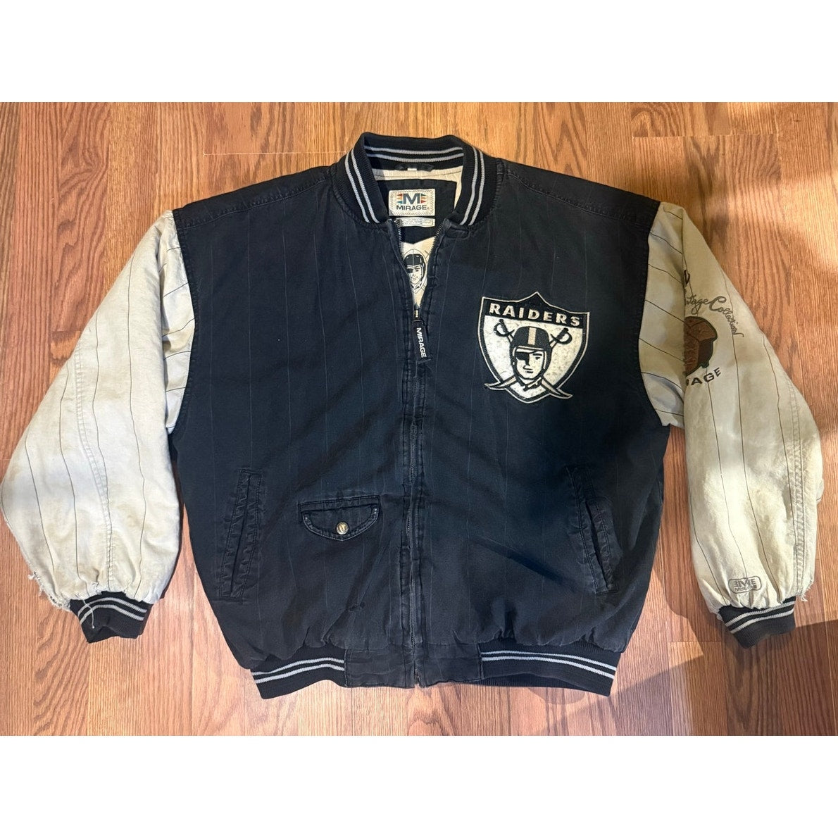 Mirage Oakland Raiders Throwback Vintage Jacket Size XL