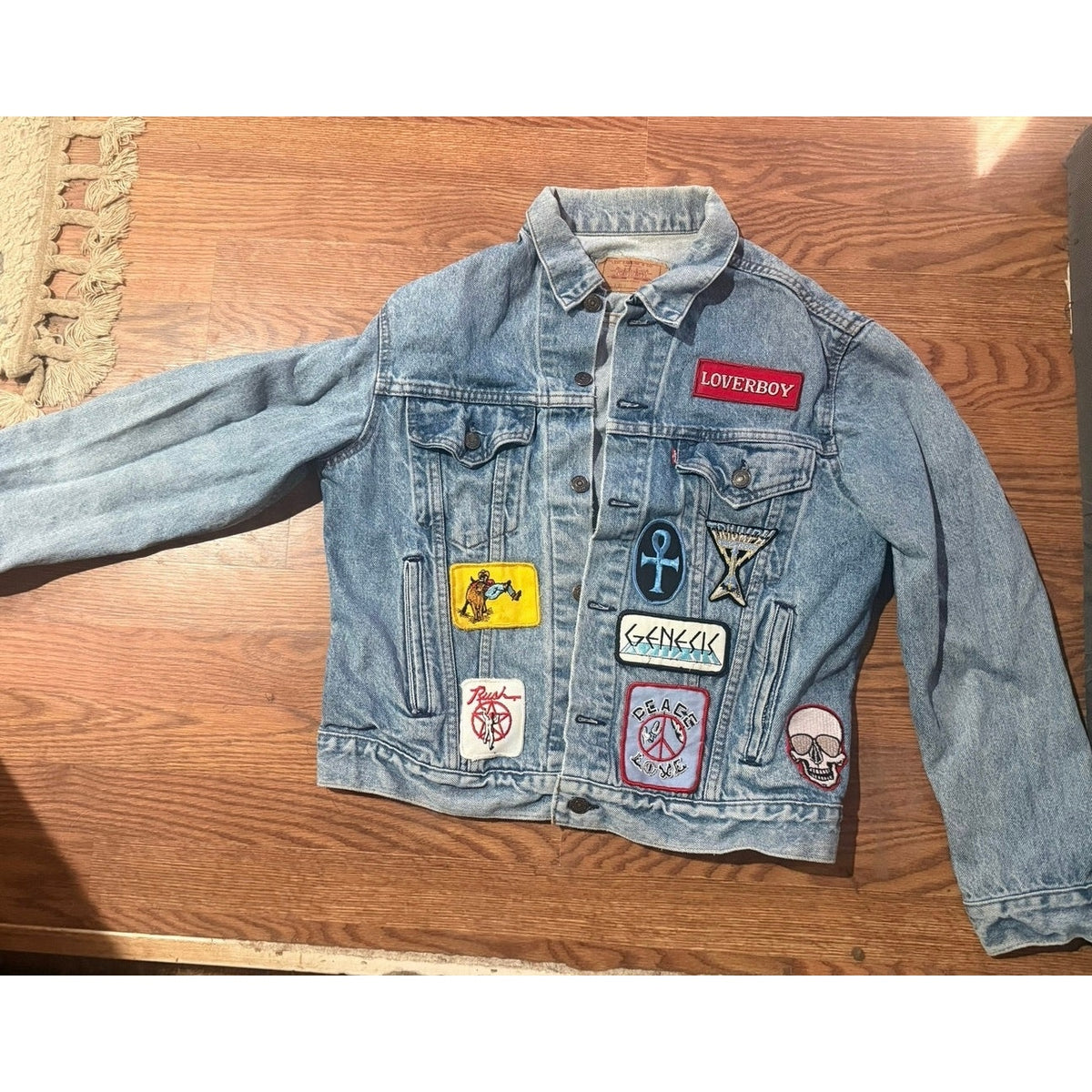 80s Levi’s 70506 USA Denim Jacket vintage Rock Patches 40R