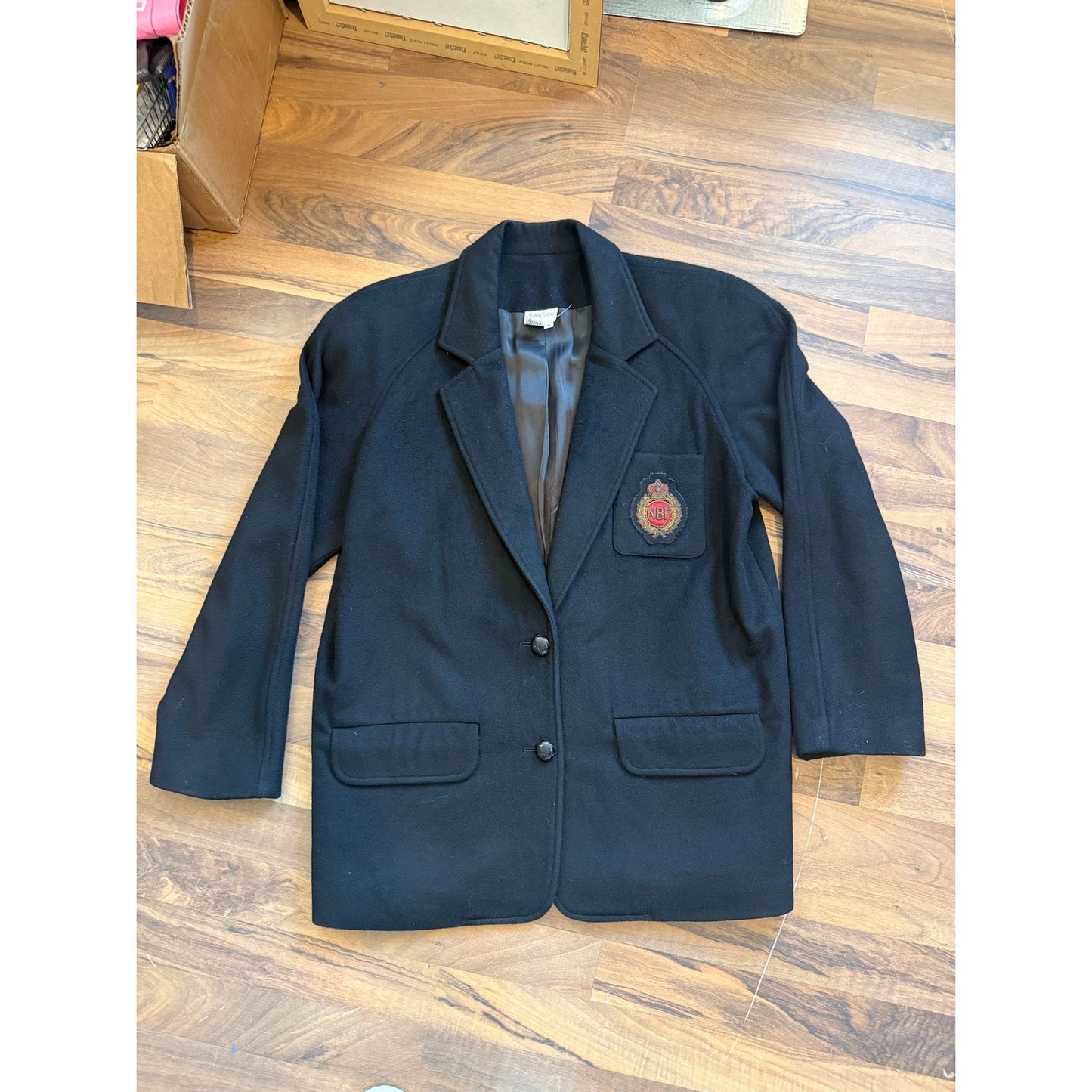 Vintage Embroidered Bullion Patch Cashmere Jacket Size M