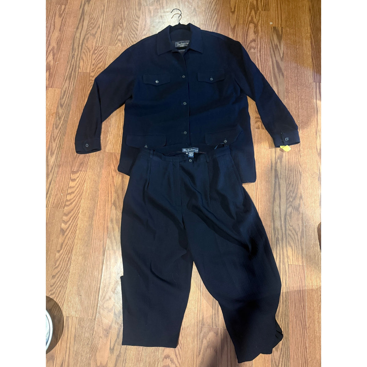 80s women's Burberrys wool crepe 2-piece pant suit size 12